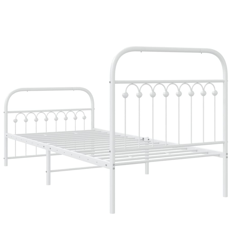 Estructura cama sin colchón con estribo metal blanco 90x190