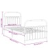 Estructura cama sin colchón con estribo metal blanco 90x190