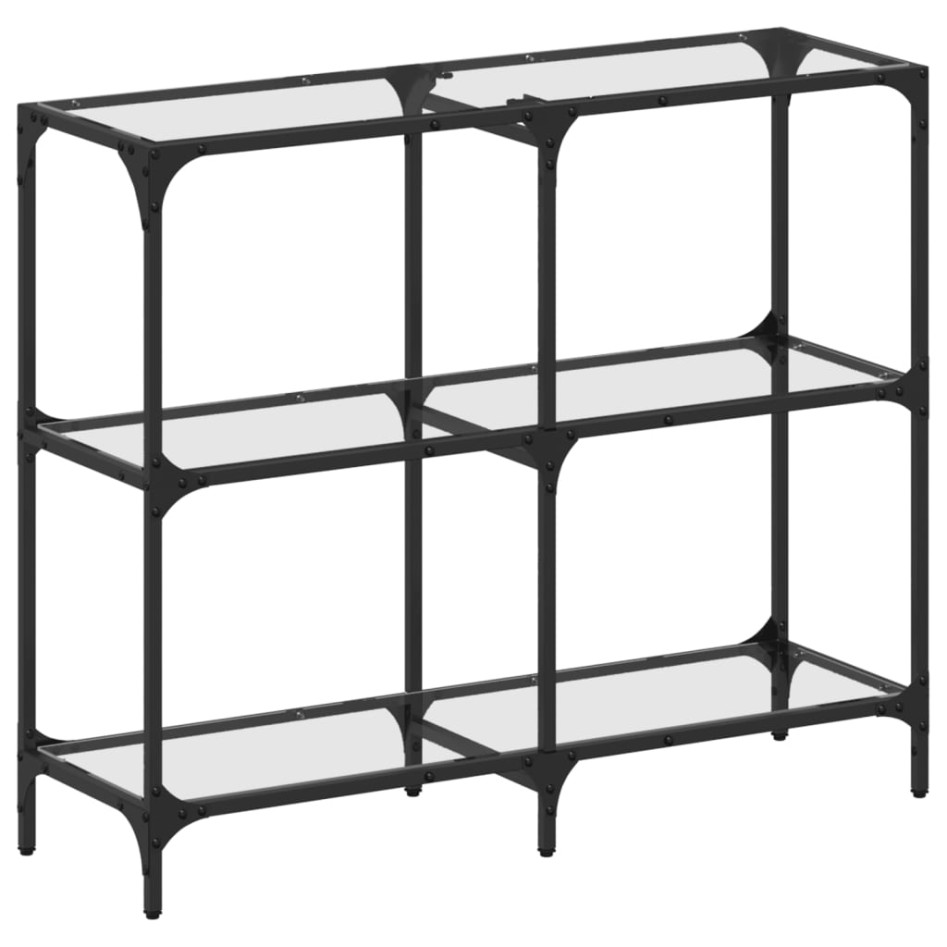 Mesa consola superficie vidrio transparente acero 98x30x81