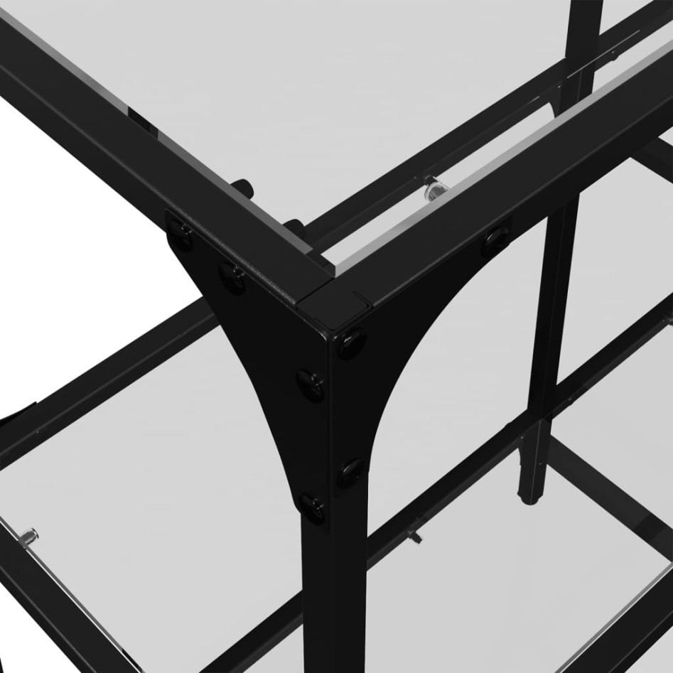 Mesa consola superficie vidrio transparente acero 98x30x81