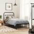 Estructura cama sin colchón con cabecero metal negro 90x200
