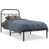 Estructura cama sin colchón con cabecero metal negro 90x200