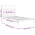 Estructura cama sin colchón con cabecero metal negro 90x200