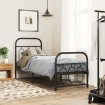 Estructura cama sin colchón con estribo metal negro 75x190 cm