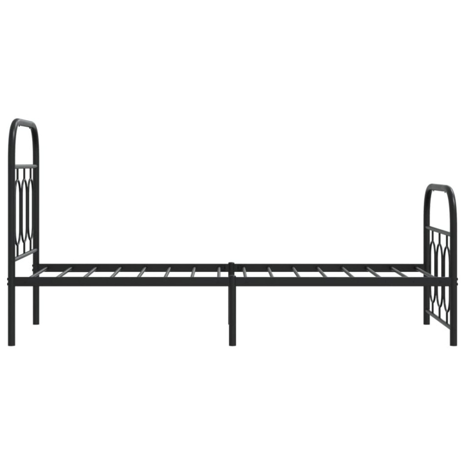 Estructura cama sin colchón con estribo metal negro 75x190