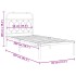 Estructura cama sin colchón con cabecero metal blanco 90x200