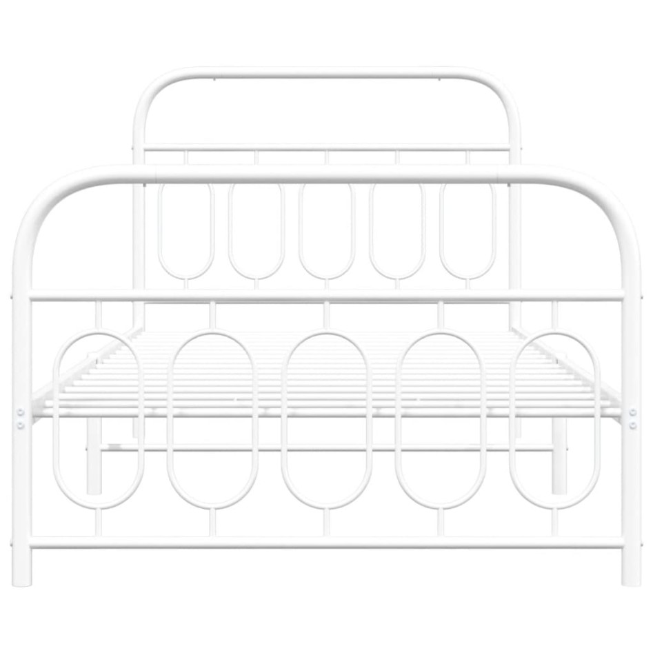 Estructura cama sin colchón con estribo metal blanco 100x190