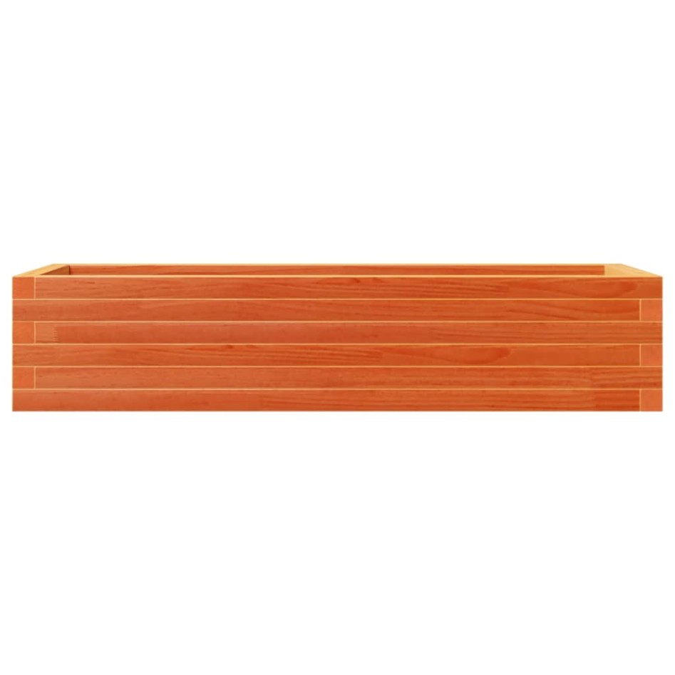 Jardinera de madera maciza de pino marrón cera 110x40x23