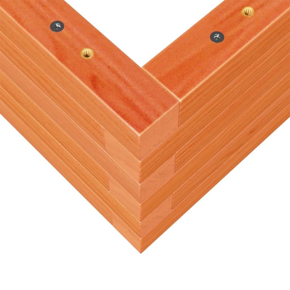Jardinera de madera maciza de pino marrón cera 110x40x23