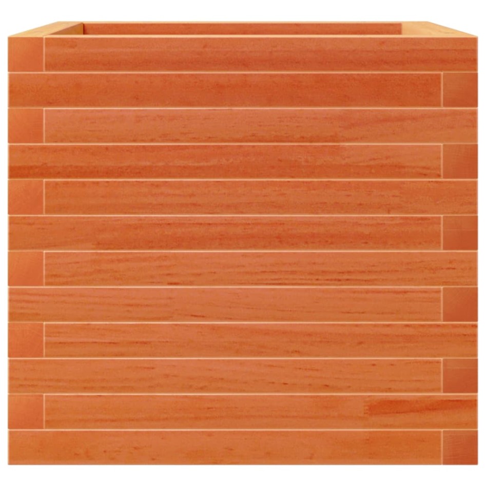 Jardinera madera maciza de pino marrón cera 50x50x45,5