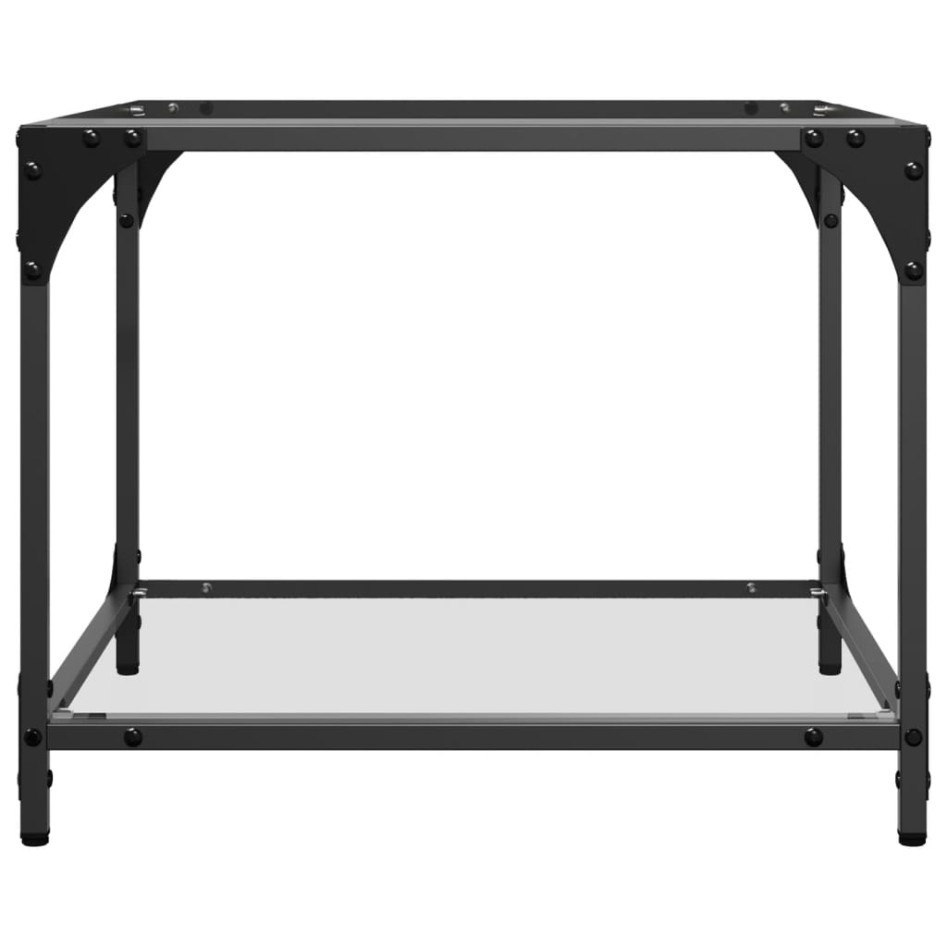 Mesas de centro 2 uds vidrio transparente y acero 50x50x40