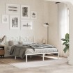 Estructura cama sin colchón con cabecero metal blanco 140x190cm