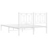 Estructura cama sin colchón con cabecero metal blanco