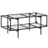 Mesa de centro superficie de vidrio acero 98,5x50x45