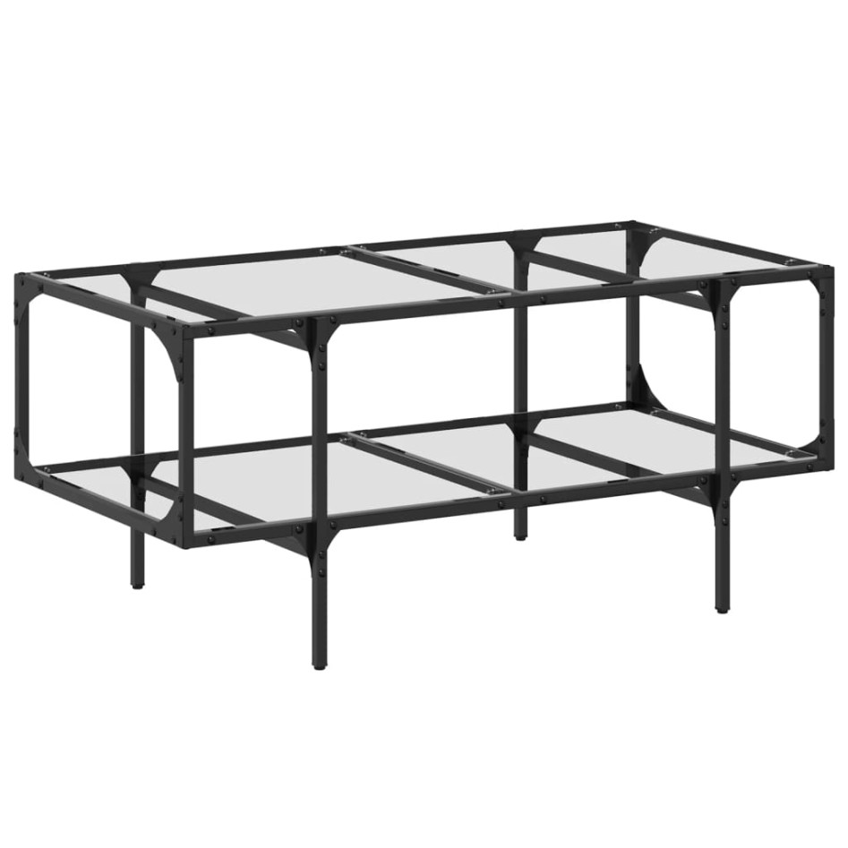 Mesa de centro superficie de vidrio acero 98,5x50x45