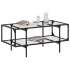 Mesa de centro superficie de vidrio acero 98,5x50x45