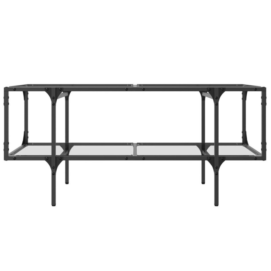 Mesa de centro superficie de vidrio acero 98,5x50x45