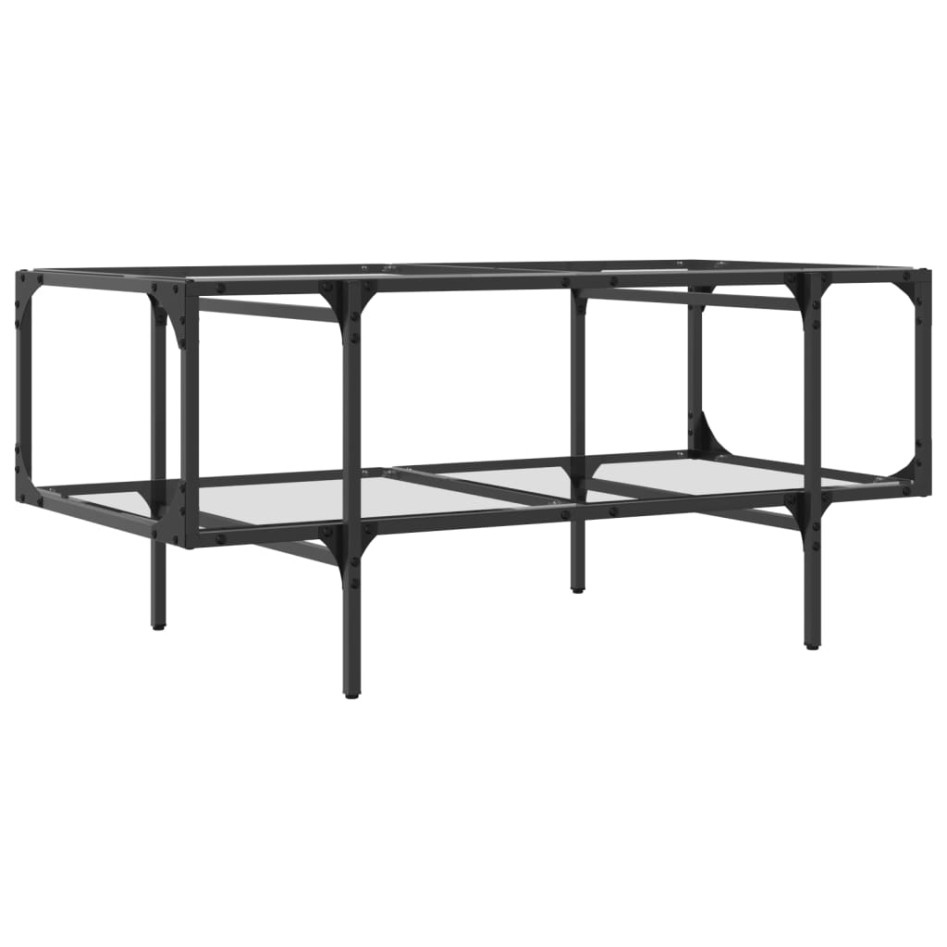 Mesa de centro superficie de vidrio acero 98,5x50x45