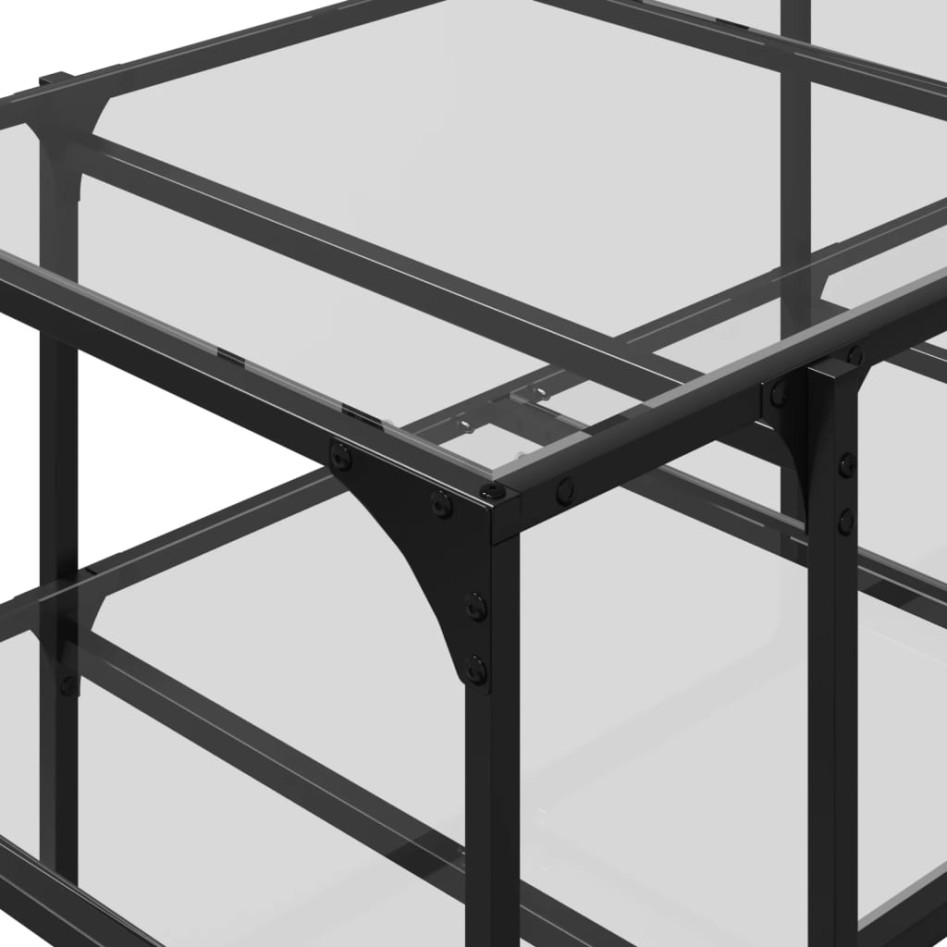 Mesa de centro superficie de vidrio acero 98,5x50x45