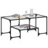 Mesa de centro superficie de vidrio acero 98,5x50x45