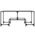 Mesa de centro superficie de vidrio acero 98,5x50x45