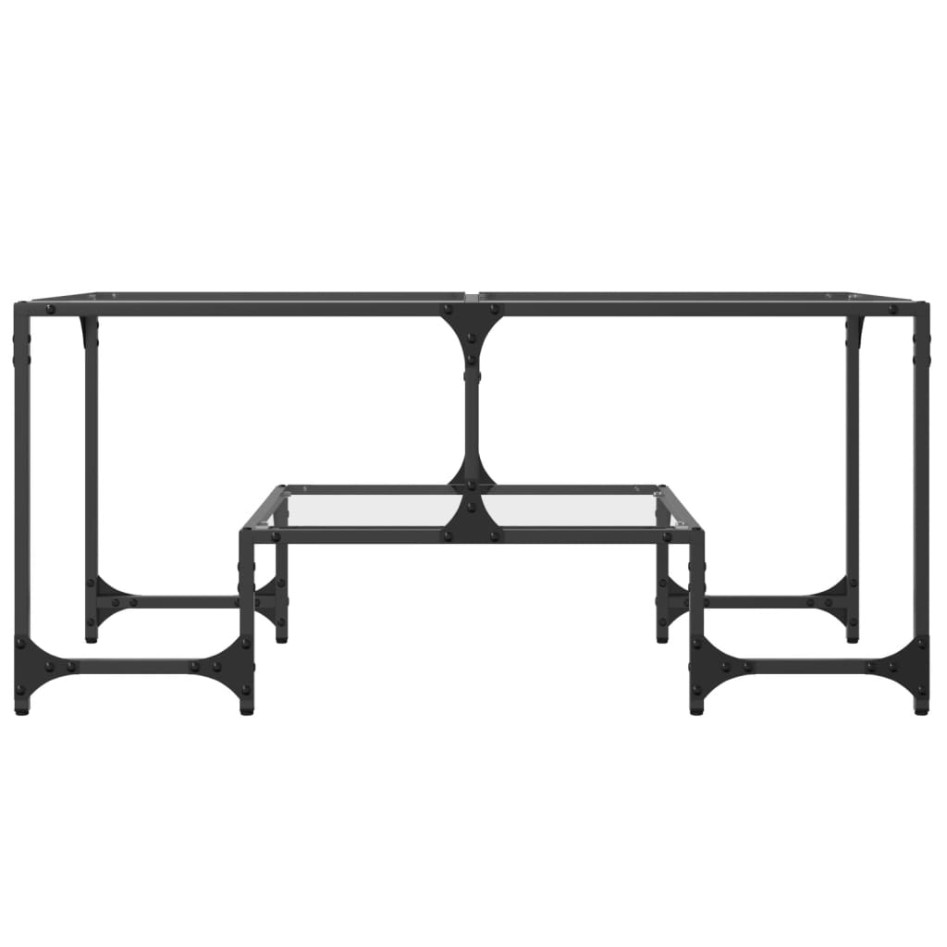 Mesa de centro superficie de vidrio acero 98,5x50x45