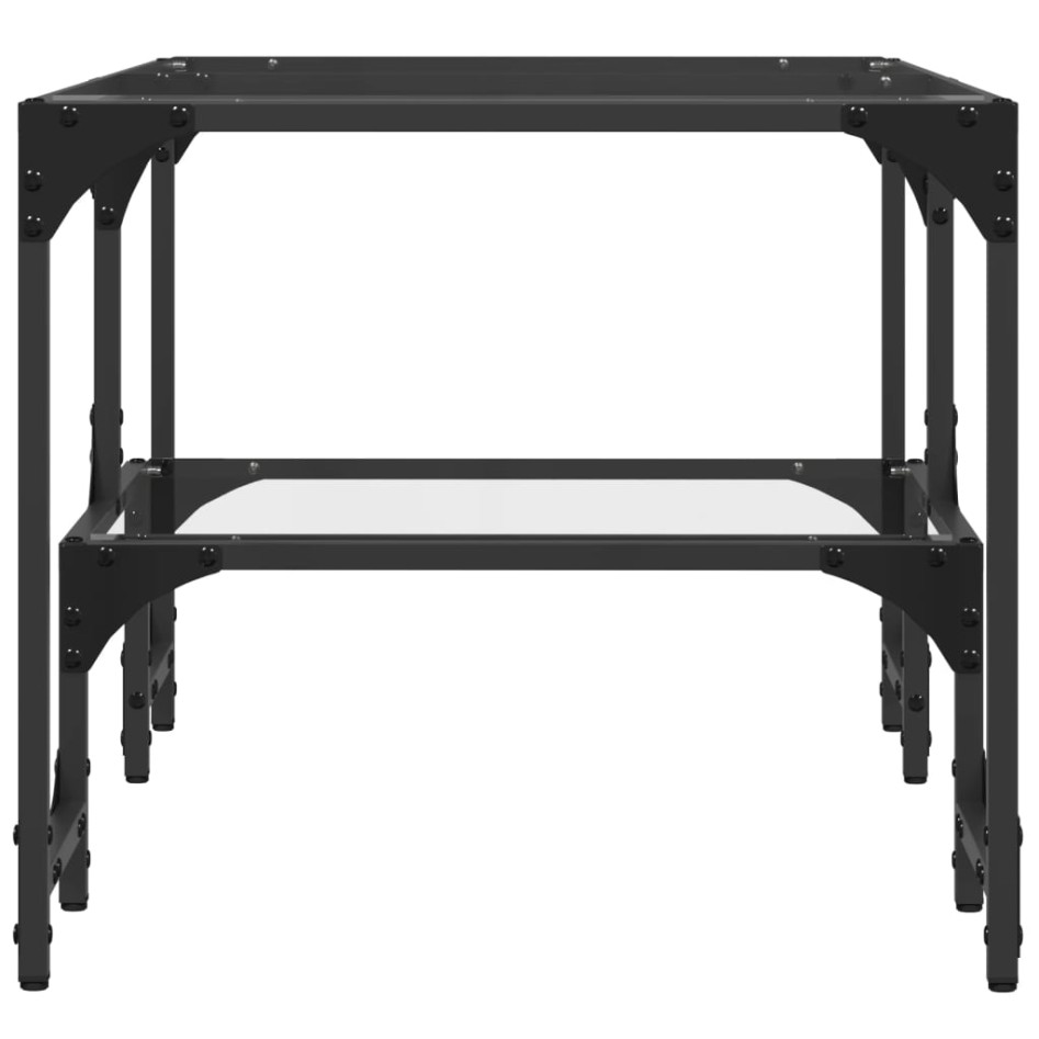 Mesa de centro superficie de vidrio acero 98,5x50x45