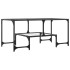 Mesa de centro superficie de vidrio acero 98,5x50x45