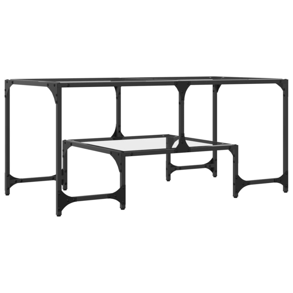Mesa de centro superficie de vidrio acero 98,5x50x45