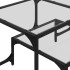 Mesa de centro superficie de vidrio acero 98,5x50x45