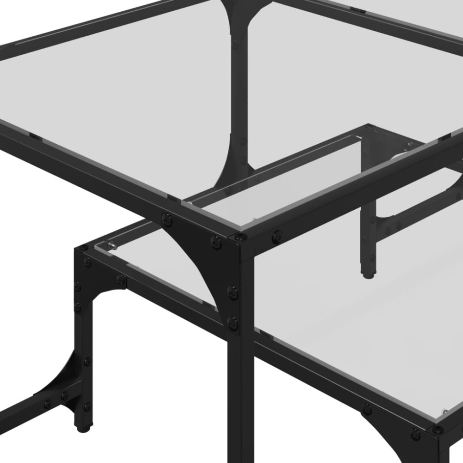 Mesa de centro superficie de vidrio acero 98,5x50x45