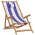 Silla playa plegable madera maciza eucalipto y tela azul