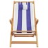 Silla playa plegable madera maciza eucalipto y tela azul