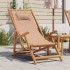 Silla de playa plegable madera maciza de eucalipto y tela