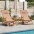 Silla de playa plegable madera maciza de eucalipto y tela