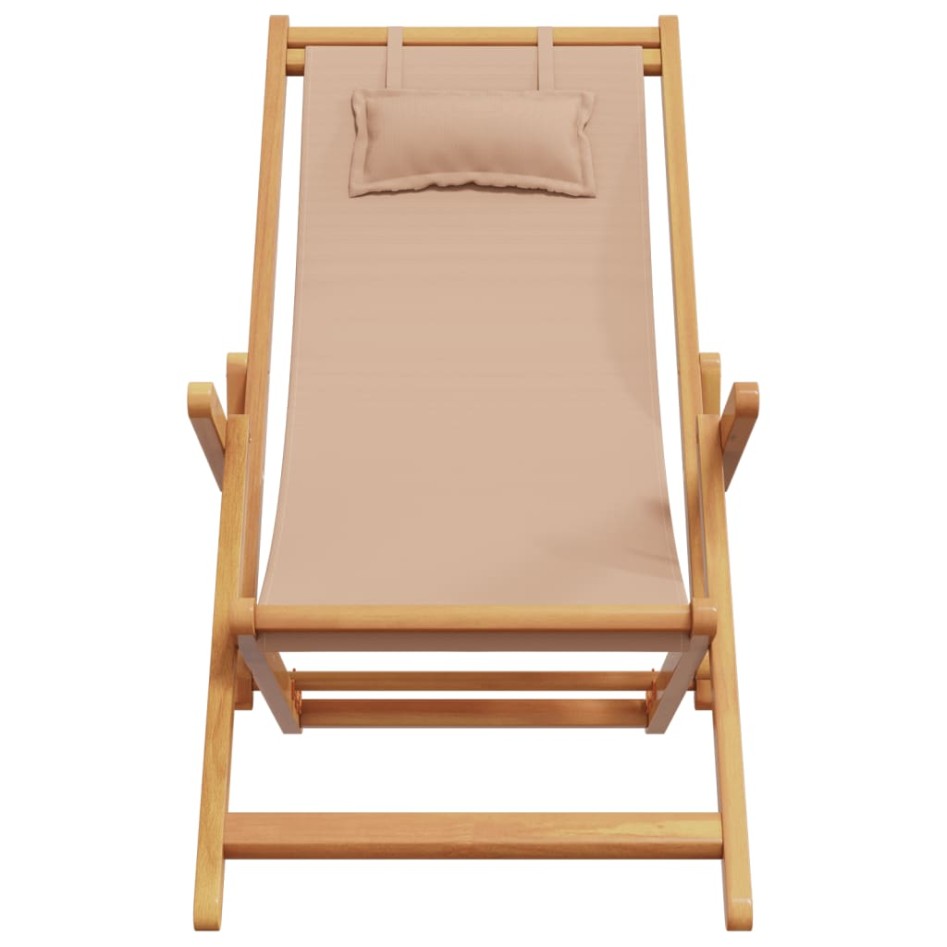 Silla de playa plegable madera maciza de eucalipto y tela