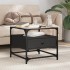 Mesa de centro superficie de vidrio acero negro 50x50x45