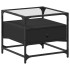 Mesa de centro superficie de vidrio acero negro 50x50x45