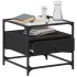 Mesa de centro superficie de vidrio acero negro 50x50x45