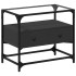 Mueble TV tablero cristal madera ingeniería negro 60x35x51