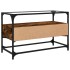 Mueble TV cristal y madera ingeniería roble ahumado 80x35x51