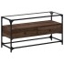 Mueble TV cristal y madera ingeniería marrón roble 98x35x51