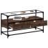 Mueble TV cristal y madera ingeniería marrón roble 98x35x51