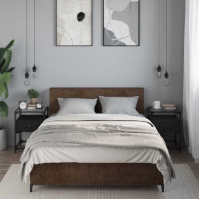 Mesitas de noche 2 uds madera de ingeniería negro 40x30x50