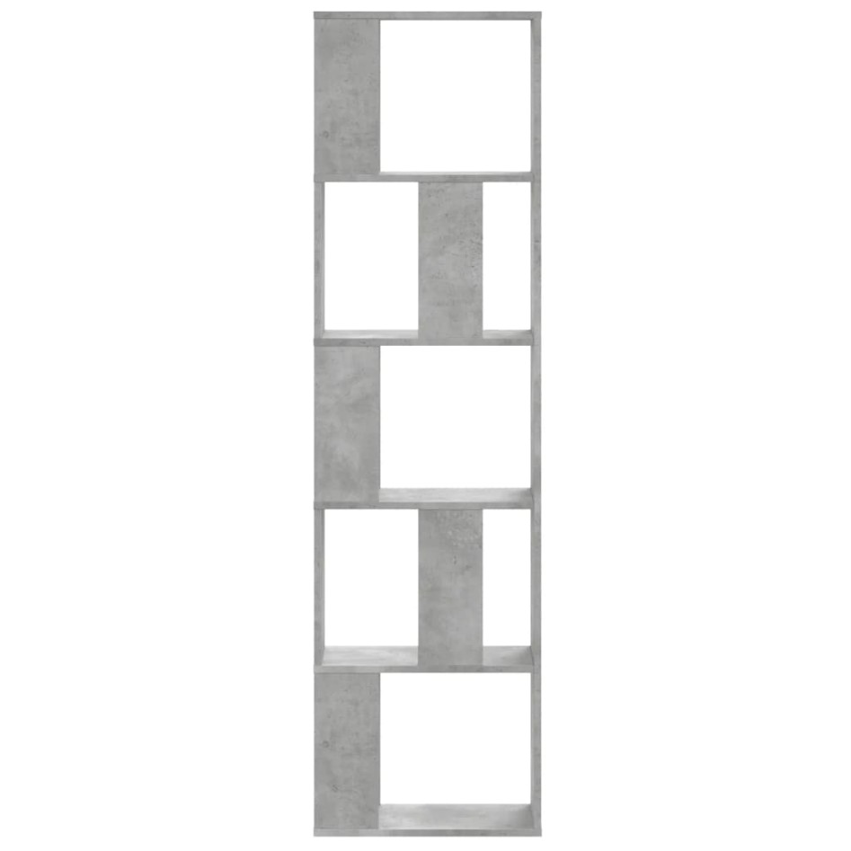 Librería de 5 niveles madera gris hormigón 45x23,5x162,5