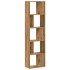 Librería 5 niveles madera roble artesanal 80,5x23,5x162,5