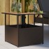 Mesa de jardín hueco de sombrilla ratán PE marrón 55x55x46,5