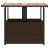 Mesa de jardín hueco de sombrilla ratán PE marrón 55x55x46,5