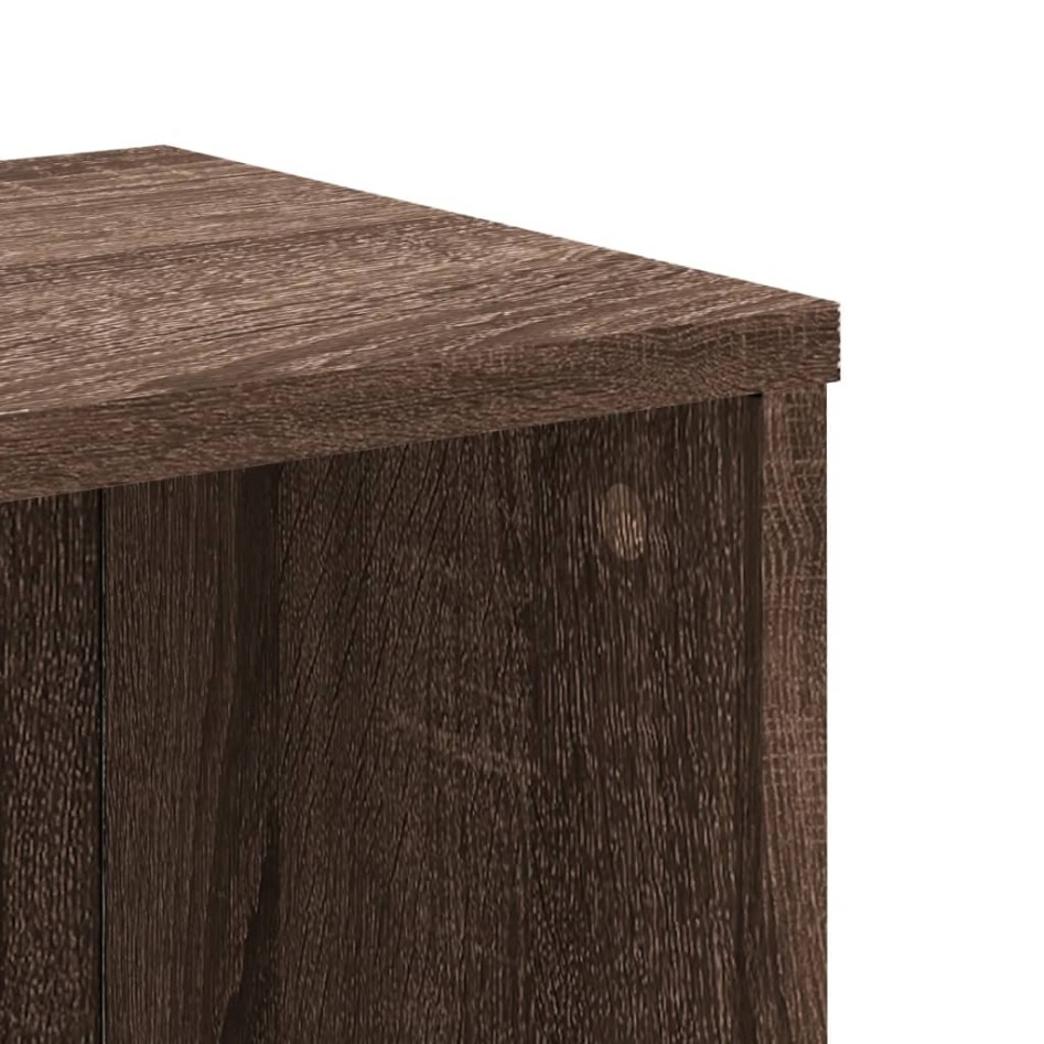 Estantería de madera de ingeniería marrón roble 50x25x105