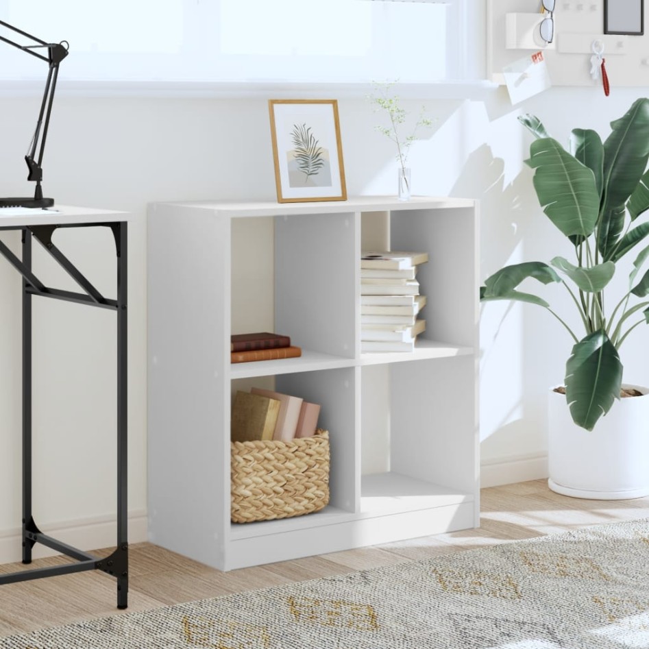 Estantería de madera de ingeniería blanca 68,5x32x75